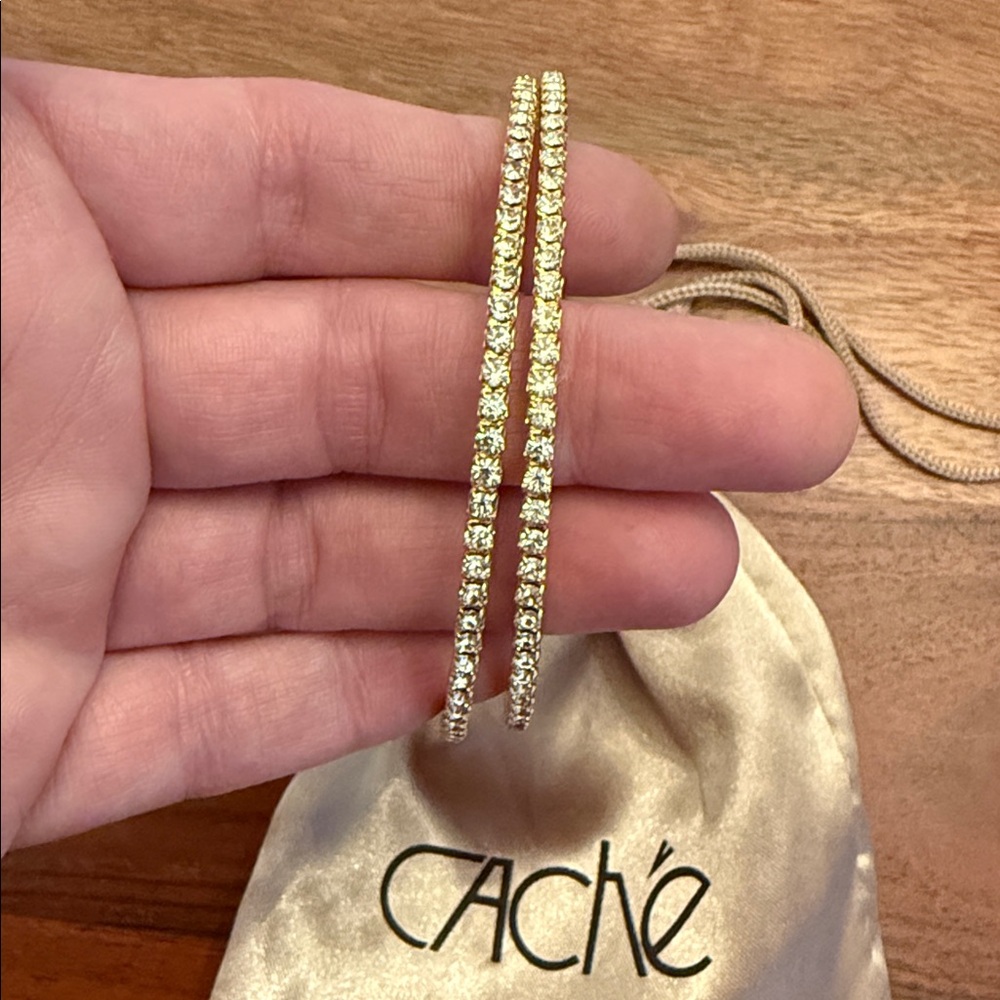 Cache Gold Tone Rhinestone Bangles - image 5